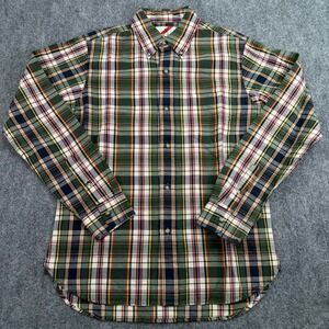 BEST MADE CO Shirt Mens Small Multi Plaid Linen Blend Button Down Long Sleeve